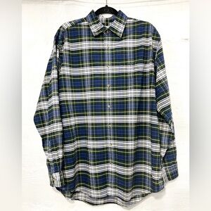 L.L. BEAN MENS PLAID BUTTON SHIRT TALL SIZE